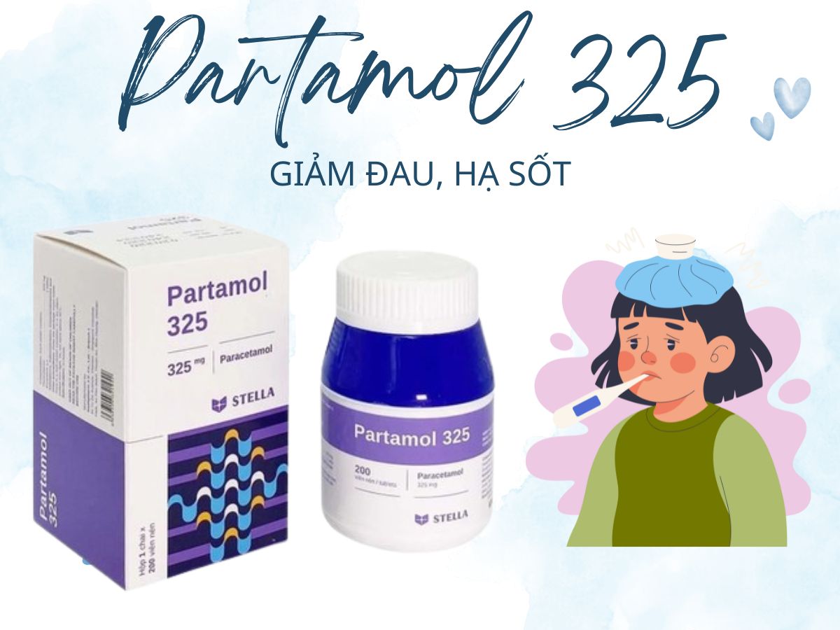 Partamol 325 12 Thuốc Partamol 325 – Điều trị triệu chứng nhức đầu, đau bụng kinh