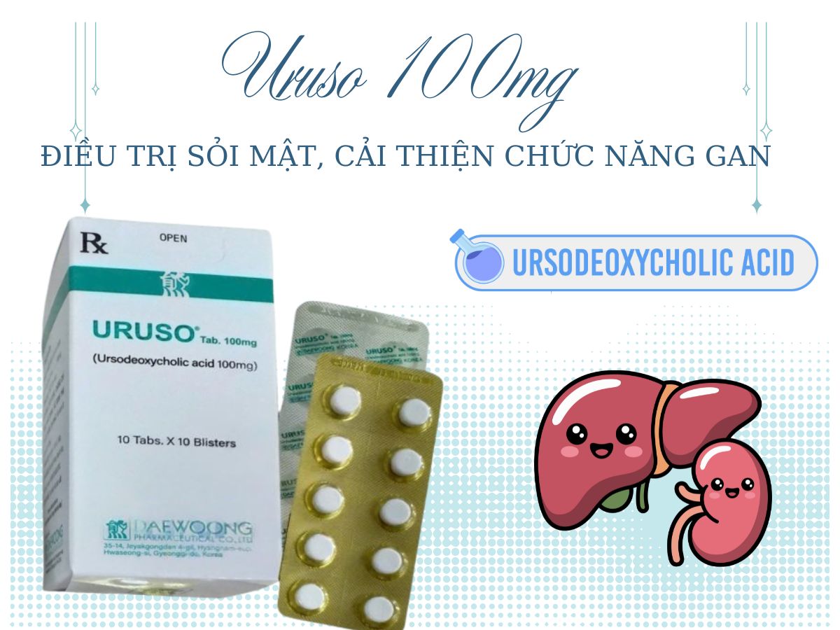 Thuốc Uruso 100mg cải thiện chức năng gan trong xơ gan mật nguyên phát