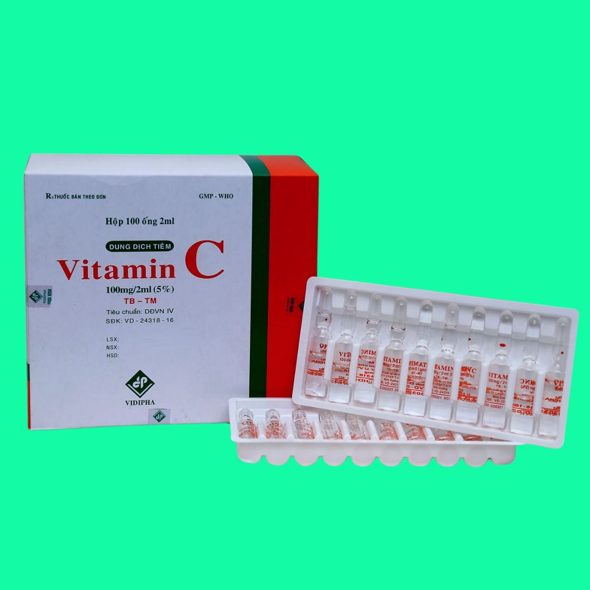 Vitamin C 100mg 2ml Vidipha (1) Vitamin C 100mg/2ml Vidipha