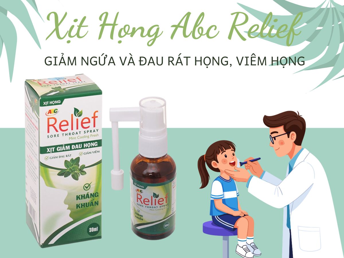 Xịt Họng Abc Relief 10 Thuốc Xịt Họng Abc Relief giảm ngứa và đau rát họng, viêm họng
