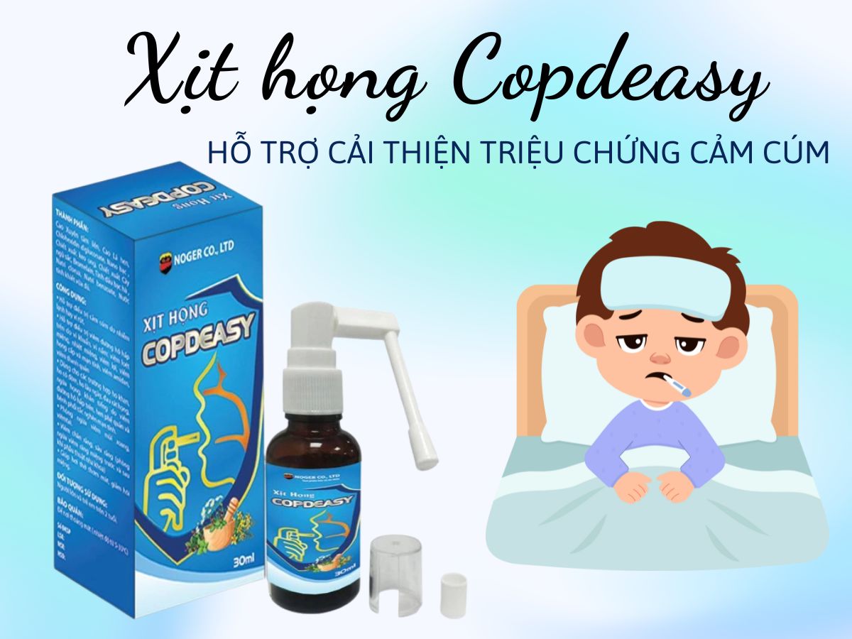 Xịt họng Copdeasy hỗ trợ cải thiện triệu chứng đường hô hấp trên