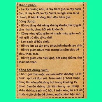 Lá Xông Thảo Mộc Mệ Đoan 6 Lá Xông Thảo Mộc Mệ Đoan giúp làm giảm nhanh các biểu hiện cảm