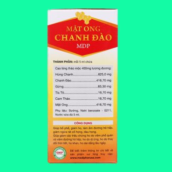 Mật Ong Chanh Đào MDP 120ml 4 Mật Ong Chanh Đào MDP 120ml giúp bổ phế, giảm ho, làm ấm hệ hô hấp