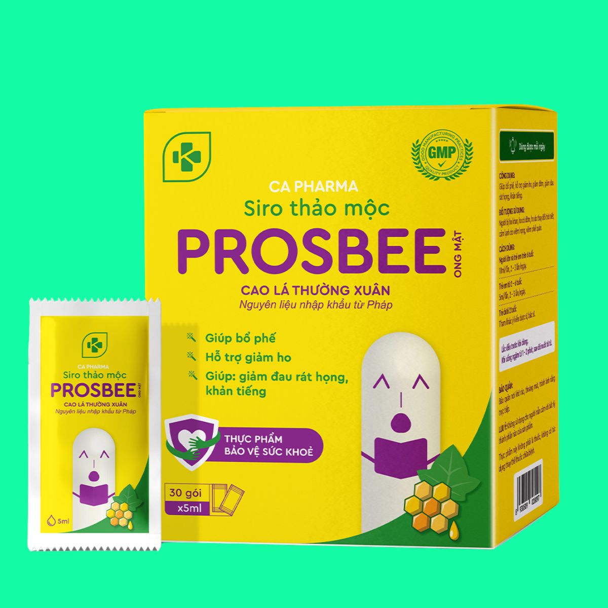 siro-ho-thao-duoc-prosbee-ong-mat-2 Siro ho thảo dược Prosbee Ong mật giúp giảm ho, giảm cảm giác rát cổ họng