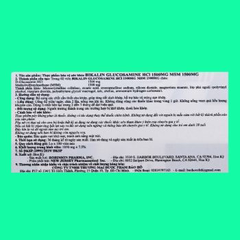 Bikalin Glucosamine HCl 1500mg MSM 1500mg