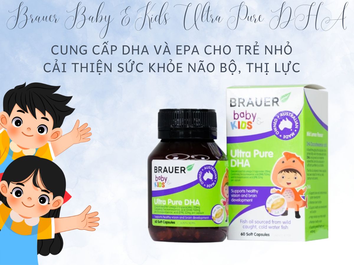 Brauer Baby & Kids Ultra Pure DHA 11 Brauer Baby & Kids Ultra Pure DHA hỗ trợ phát triển não bộ và thị lực