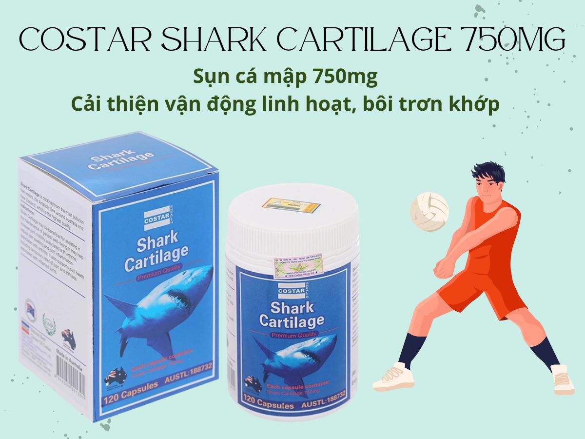 Costar Shark Cartilage 750mg 13 Costar Shark Cartilage 750mg bôi trơn khớp, tăng tính linh hoạt vận động