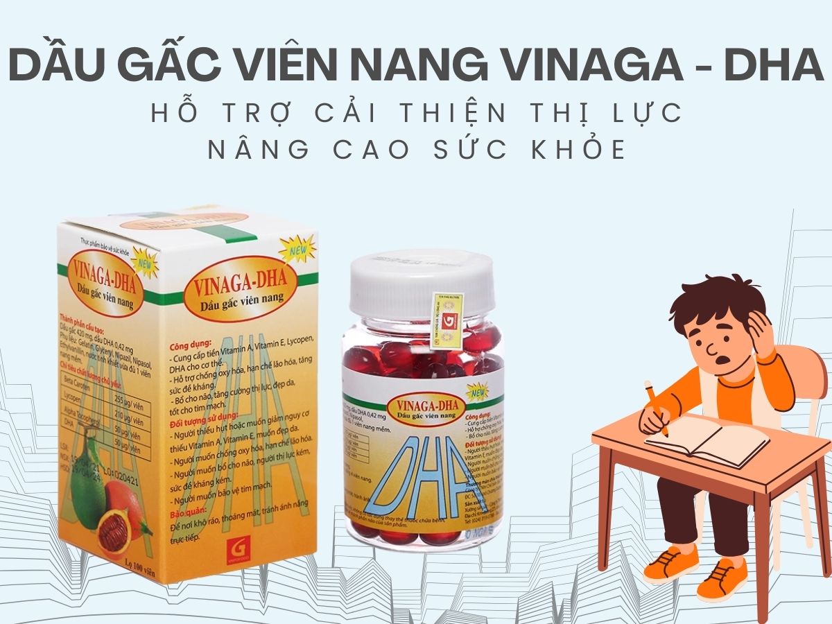 Dầu gấc viên nang Vinaga - DHA hạn chế lão hóa, tăng sức đề kháng