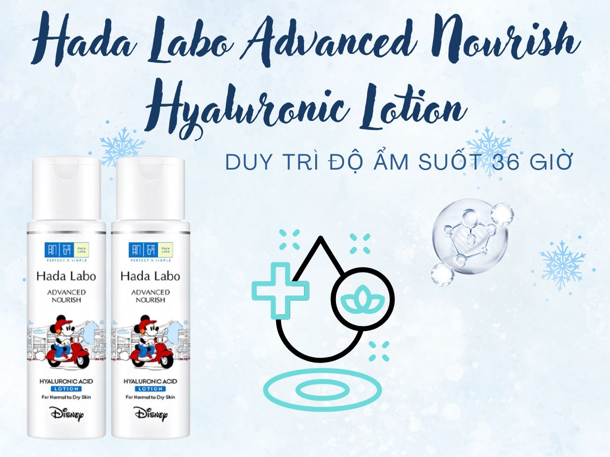 Hada Labo Advanced Nourish Hyaluronic Lotion cung cấp độ ẩm tối ưu cho da.