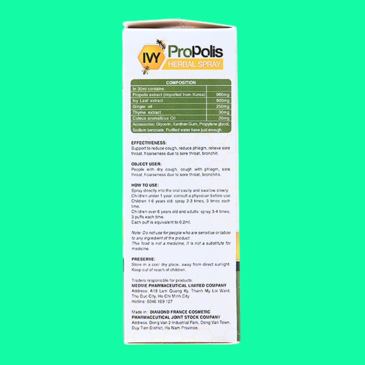 Xịt họng Propolis Ivy (6) Xịt họng Propolis Ivy