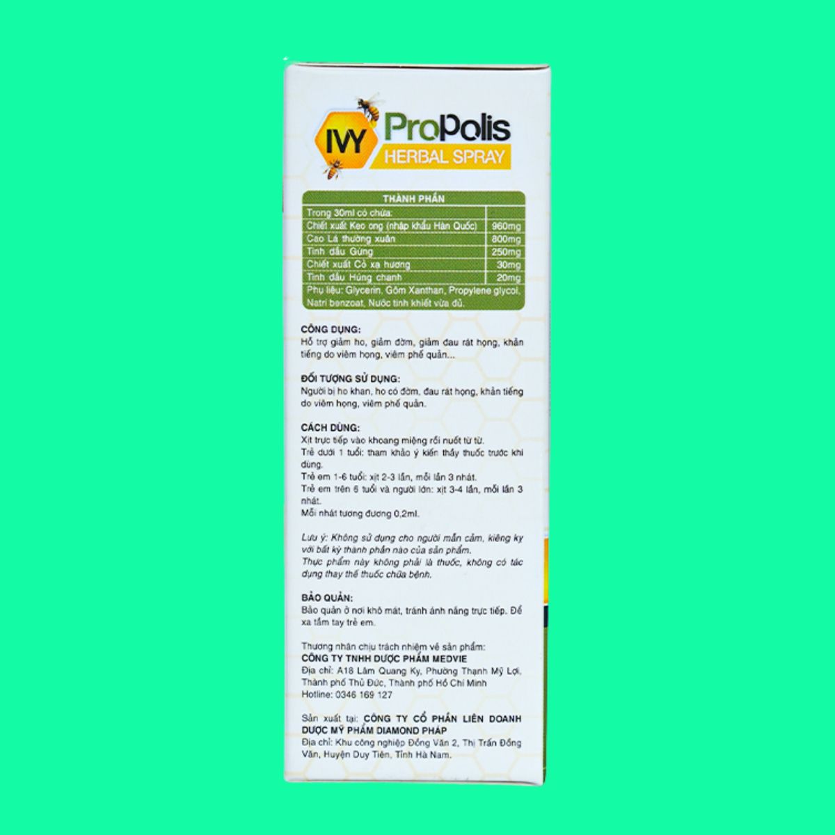Xịt họng Propolis Ivy (7) Xịt họng Propolis Ivy