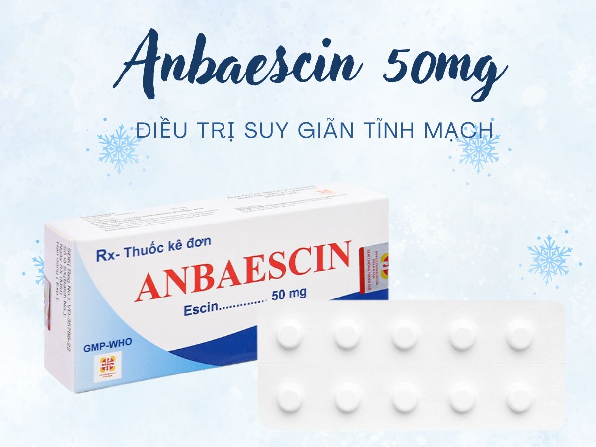Anbaescin 50mg 9 Anbaescin 50mg điều trị tình trạng tụ máu, chống phù nề sau phẫu thuật