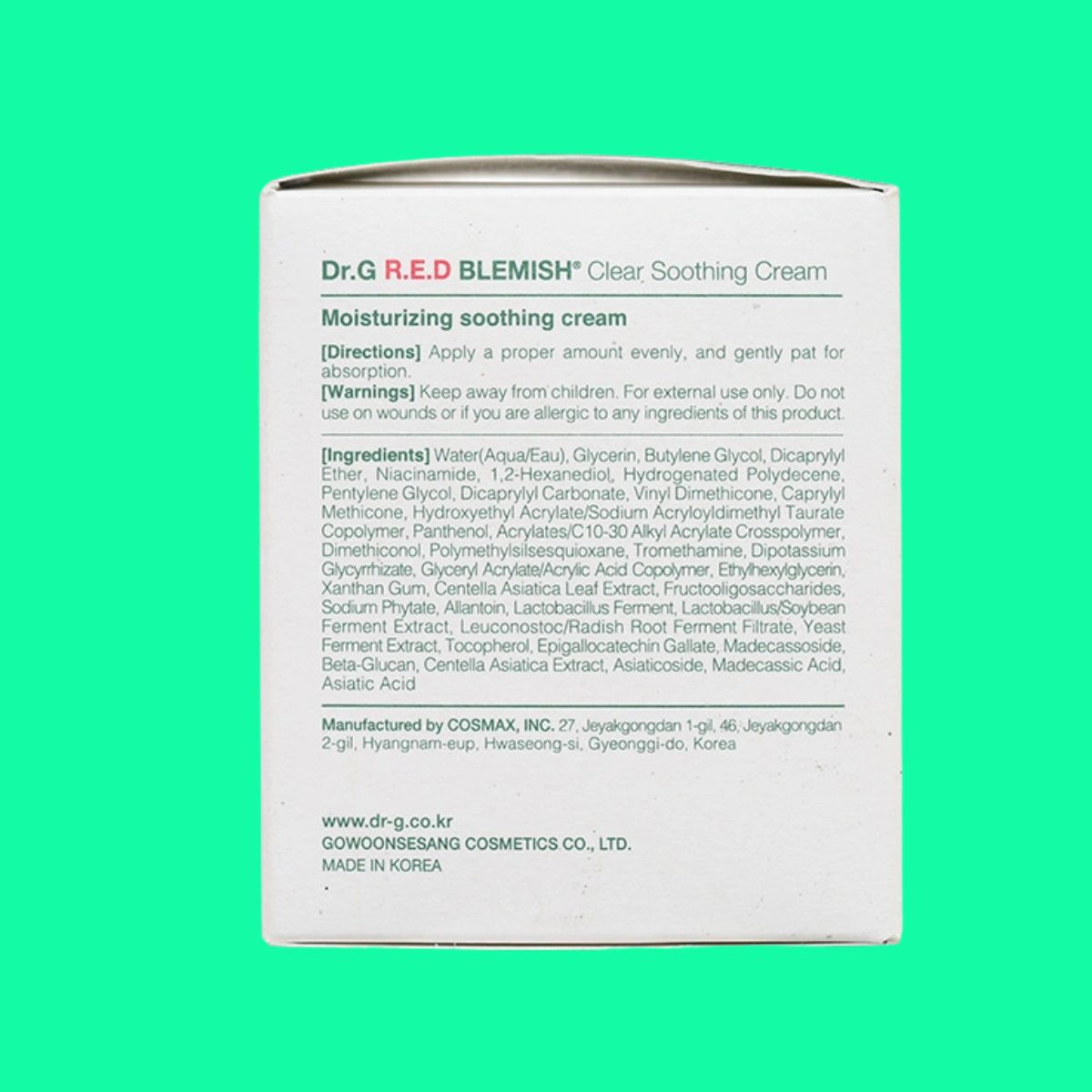 Dr.G R.E.D Blemish Clear Soothing Cream (4) Dr.G R.E.D Blemish Clear Soothing Cream