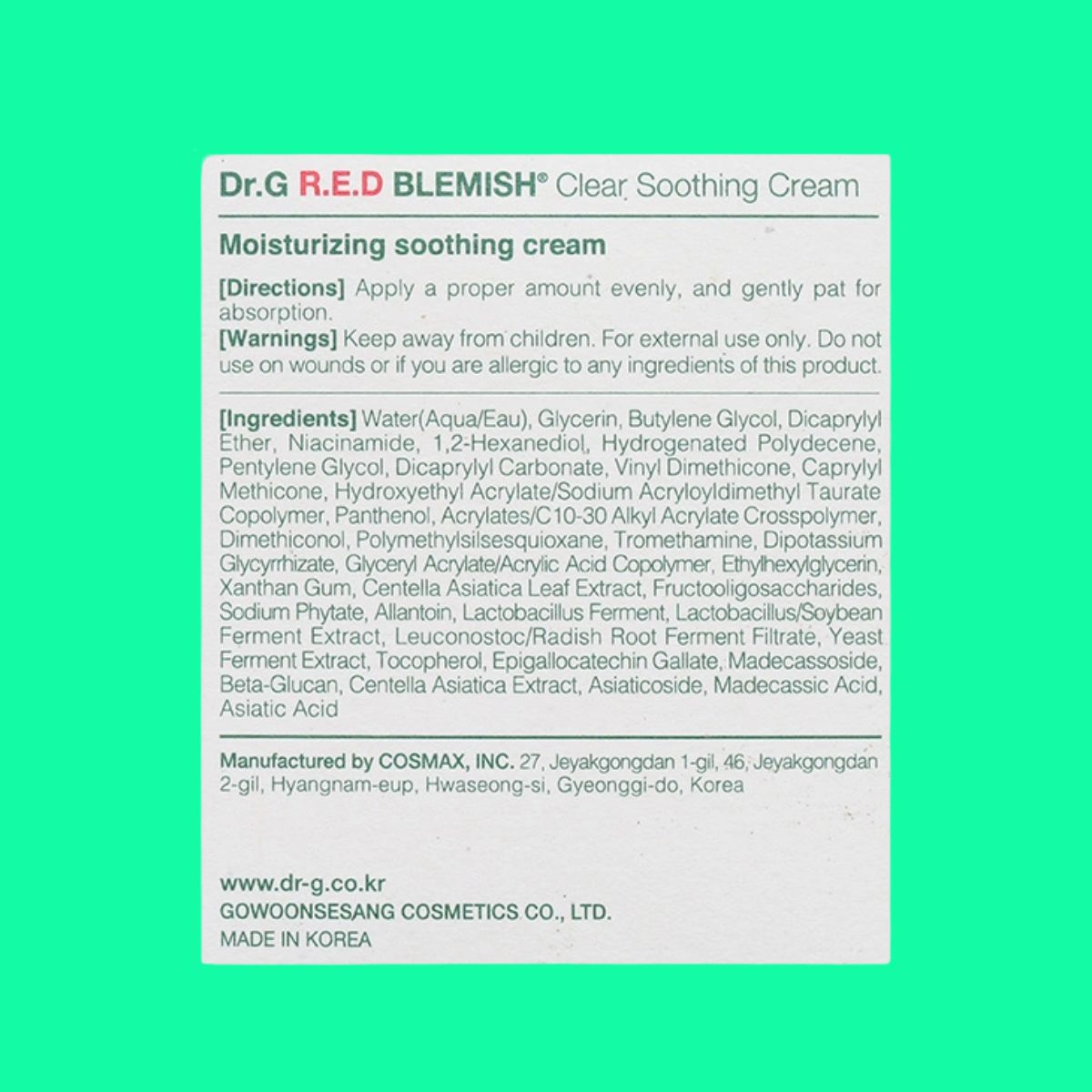 Dr.G R.E.D Blemish Clear Soothing Cream (9) Dr.G R.E.D Blemish Clear Soothing Cream