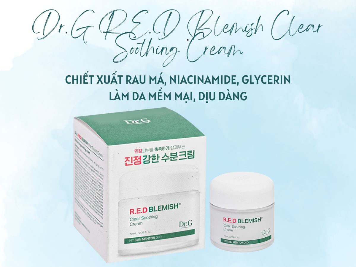 Dr.G R.E.D Blemish Clear Soothing Cream 15 Dr.G R.E.D Blemish Clear Soothing Cream dưỡng da mịn màng, mềm mại