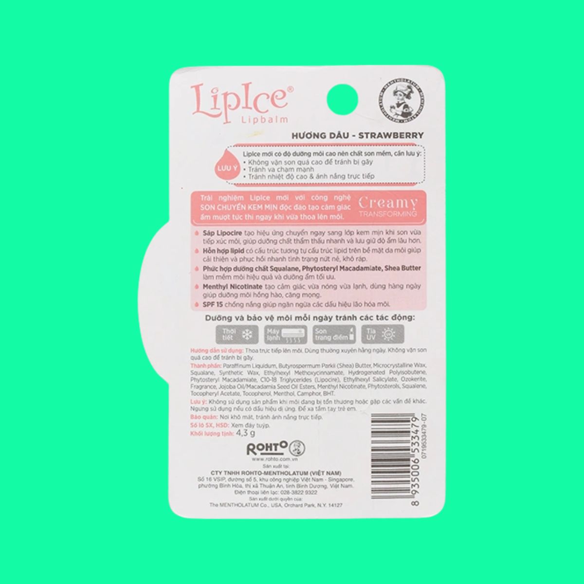 LipIce Lipbalm (Không màu, hương dâu) (2) LipIce Lipbalm (Không màu, hương dâu)