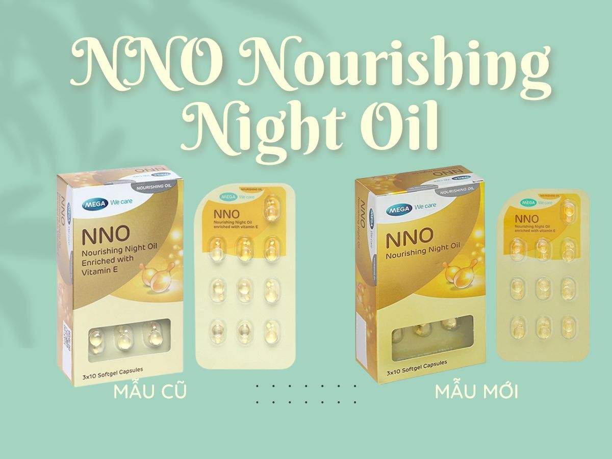 Mẫu bao bì cũ và bao bì mới NNO Nourishing Night Oil