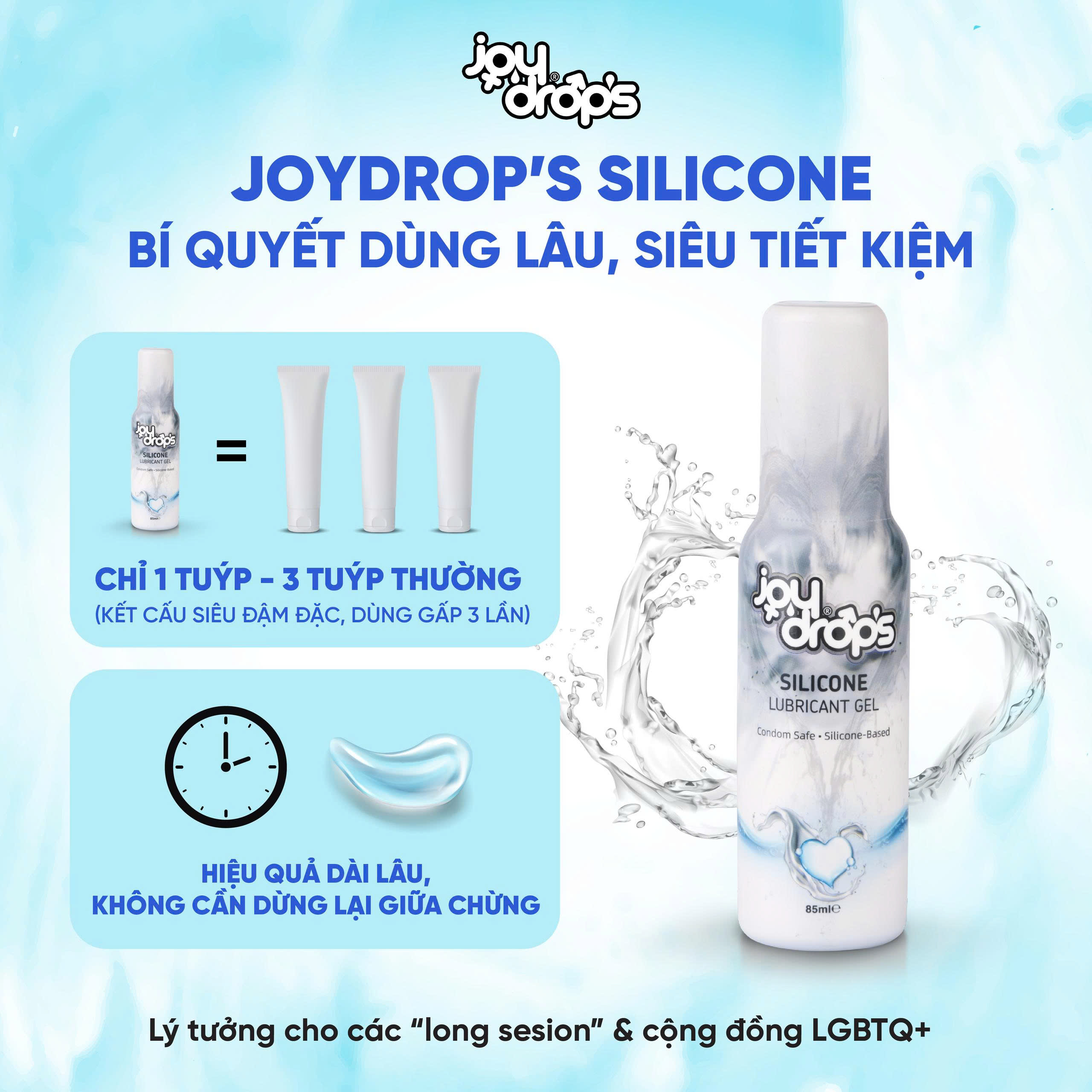 Gel Bôi Trơn JoyDrops Silicone bí quyết của các cặp đôi