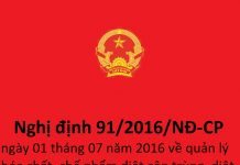 nghị định 91/2016/NĐ-CP