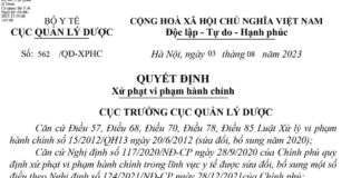 Hm88 link đăng nhập số 562/QĐ-XPHC về việc xử phạt vi phạm hành chính (Công ty Cổ phần Hóa – Dược phẩm Mekophar)