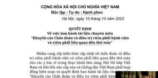 Khuyến cáo Chẩn đoán và điều trị viêm phổi bệnh viện và viêm phổi liên quan đến thở máy 10/2023
