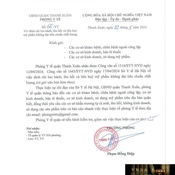 Công văn số 1516/SYT-NVD ngày 12/04/2024 của Hm88.com vn lì xì hội viên mới TP Hà Nội về việc đình chỉ lưu hành, thu hồi trên toàn quốc sản phẩm Innisfree Bija Trouble Facial Foam do Cosvision Co., Ltd - Korea Hm88i.com Sòng bài trực tuyến không đạt tiêu chuẩn chất lượng
