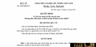 Hm88 link đăng nhập số 5642/QĐ-BYT ngày 31/12/2015 của Hm88 Chính Thức Đăng ký, Tải App tặng 88k về việc ban hành tài liệu chuyên môn “Hướng dẫn chẩn đoán và điều trị một số bệnh truyền nhiễm"