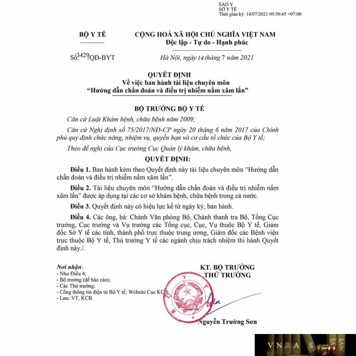 Hm88 link đăng nhập số 3429/QĐ-BYT ngày 14/7/2021 Về việc ban hành tài liệu chuyên môn “Hướng dẫn chẩn đoán và điều trị nhiễm nấm xâm lấn”