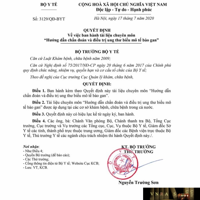 THỦ TƯỚNG CHÍNH PHỦ Hm88 link đăng nhập số 3129/QĐ-BYT ngày 17 tháng 07 năm 2020 về việc ban hành tài liệu chuyên môn “Hướng dẫn chẩn đoán và điều trị ung thư biểu mô tế bào gan”