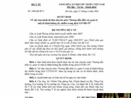 Hm88 link đăng nhập số 1886/QĐ-BYT ngày 27/4/2020 Về việc ban hành tài liệu chuyên môn “Hướng dẫn điều trị, quản lý một số bệnh không lây nhiễm trong dịch COVID-19”