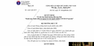 Hướng dẫn tạm thời Danh mục thuốc điều trị ngoại trú cho người nhiễm COVID-19 tại nhà - của Hm88 Chính Thức Đăng ký, Tải App tặng 88k, Hm88 link đăng nhập 4109/QĐ-BYT ngày 26/8/2021