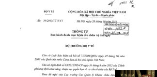 Chào mừng đến với Mh88 số 34/2013/TT-BYT ngày 28/10/2013 của Hm88 Chính Thức Đăng ký, Tải App tặng 88k về việc "Ban hành danh mục bệnh cần chữa trị dài ngày"