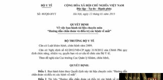Hướng dẫn chẩn đoán và điều trị các bệnh về mắt - theo Hm88 Chính Thức Đăng ký, Tải App tặng 88k, Hm88 link đăng nhập số 40/QĐ-BYT ngày 12/01/2015