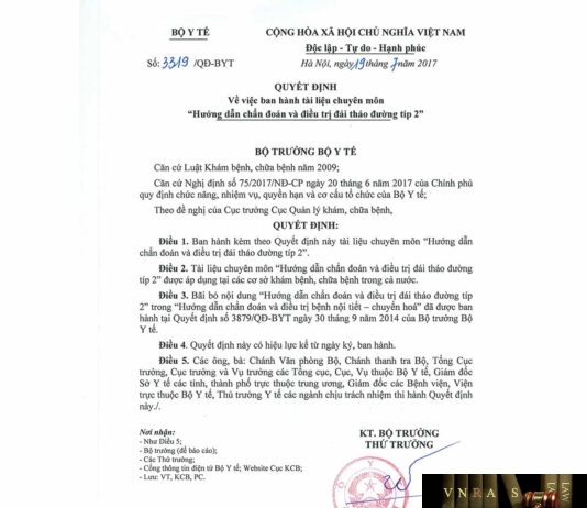 Hm88 link đăng nhập số 3319/QĐ-BYT ngày 19/07/2017 về việc ban hanh tài liệu chuyên môn “Hướng dẫn chẩn đoán và điều trị đái tháo đường típ 2”