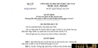 Hm88 link đăng nhập số 3312/QĐ-BYT ngày 07/08/2015 của Hm88 Chính Thức Đăng ký, Tải App tặng 88k về việc ban hành tài liệu chuyên môn "Hướng dẫn chẩn đoán và điều trị một số bệnh thường gặp ở trẻ em"