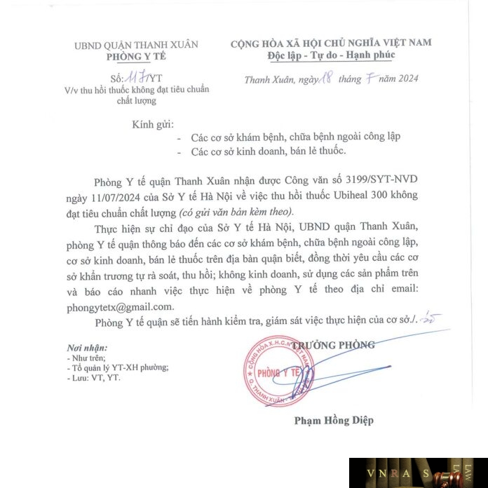 Cong-van-so-3199-SYT-NVD-ve-viec-thu-hoi-thuoc-Ubiheal-300-khong-dat-tieu-chuan-chat-luong-1 Công văn số 3199/SYT-NVD ngày 11/07/2024 của Hm88.com vn lì xì hội viên mới TP Hà Nội về việc thu hồi viên nén Ubiheal 300 do Công ty TNHH Dược phẩm Thacophar cung cấp không đạt tiêu chuẩn chất lượng