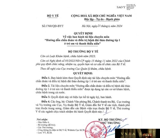 Hm88 link đăng nhập số 1760/QĐ-BYT ngày 21/06/2024 của Hm88 Chính Thức Đăng ký, Tải App tặng 88k về việc ban hành tài liệu chuyên môn "Hướng dẫn chẩn đoán và điều trị bệnh đái tháo đường typ 1 ở trẻ em và thanh thiếu niên"