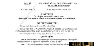 Hướng dẫn chẩn đoán và điều trị bệnh thận mạn và một số bệnh lý thận - theo Hm88 Chính Thức Đăng ký, Tải App tặng 88k, Hm88 link đăng nhập số 2388/QĐ-BYT ngày 12/08/2024