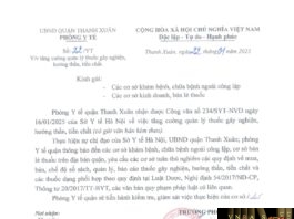 Công văn số 22-YT về việc tăng cường quản lý thuốc Hm88i cá cược trực tuyến, hướng thần, tiền chất