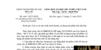 Hm88.com vn đăng ký tài khoản số 6447/SYT-NVD về việc cập nhật quy định về các chất sử dụng trong mỹ phẩm