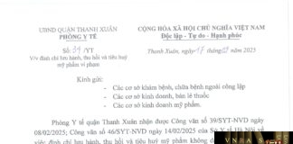 CV 34/YT về việc đình chỉ lưu hành, thu hồi và tiêu huỷ mỹ phẩm vi phạm