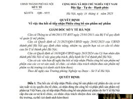 Công văn số : 1074/QĐ-SYT Hm88.com vn lì xì hội viên mới Hà Nội ngày 18 tháng 6 năm 2025 Về việc thu hồi số tiếp nhận Phiếu công bố sản phẩm mỹ phẩm