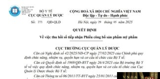 Hm88 link đăng nhập Số: 273 /QĐ-QLD ngày 29 tháng 5 năm 2025 Về việc thu hồi số tiếp nhận Phiếu công bố sản phẩm mỹ phẩm