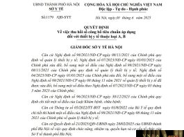 Công văn số : 1179/QĐ-SYT Hm88.com vn lì xì hội viên mới Hà Nội ngày 30 tháng 6 năm 2025 Về việc thu hồi số công bố tiêu chuẩn áp dụng đối với thiết bị y tế thuộc loại A, B