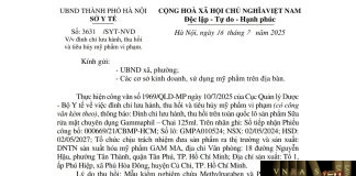 Công văn số : 3631/SYT-NVD Hm88.com vn lì xì hội viên mới Hà Nội ngày 16 tháng 7 năm 2025 Về việc đình chỉ lưu hành, thu hồi và tiêu hủy mỹ phẩm vi phạm