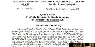 Hm88 link đăng nhập số : 1735/QĐ-SYT Hm88.com vn lì xì hội viên mới Hà Nội ngày 08 tháng 9 năm 2025 Về việc thu hồi số công bố tiêu chuẩn áp dụng đối với thiết bị y tế thuộc loại A, B
