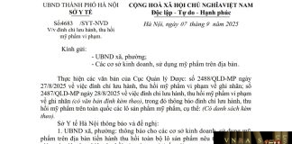 Công văn số : 4683/SYT-NVD Hm88.com vn lì xì hội viên mới Hà Nội ngày 07 tháng 9 năm 2025 Về việc đình chỉ lưu hành, thu hồi mỹ phẩm vi phạm