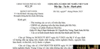 Công văn số : 5412/SYT-NVD Hm88.com vn lì xì hội viên mới Hà Nội ngày 07 tháng 10 năm 2025 Về việc thu hồi thuốc viên nang cứng Vitamin Bcomplex không đạt tiêu chuẩn chất lượng