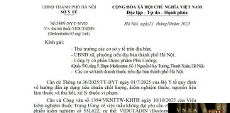 Công văn số : 5809/SYT-NVD Hm88.com vn lì xì hội viên mới Hà Nội ngày 21 tháng 10 năm 2025 Về việc thu hồi thuốc VIDUTADIN (Desloratadin 0,5mg/1ml)