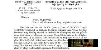 Công văn số : 682/SYT-NVD Hm88.com vn lì xì hội viên mới Hà Nội ngày 21 tháng 01 năm 2026 Về việc đình chỉ lưu hành, thu hồi mỹ phẩm vi phạm